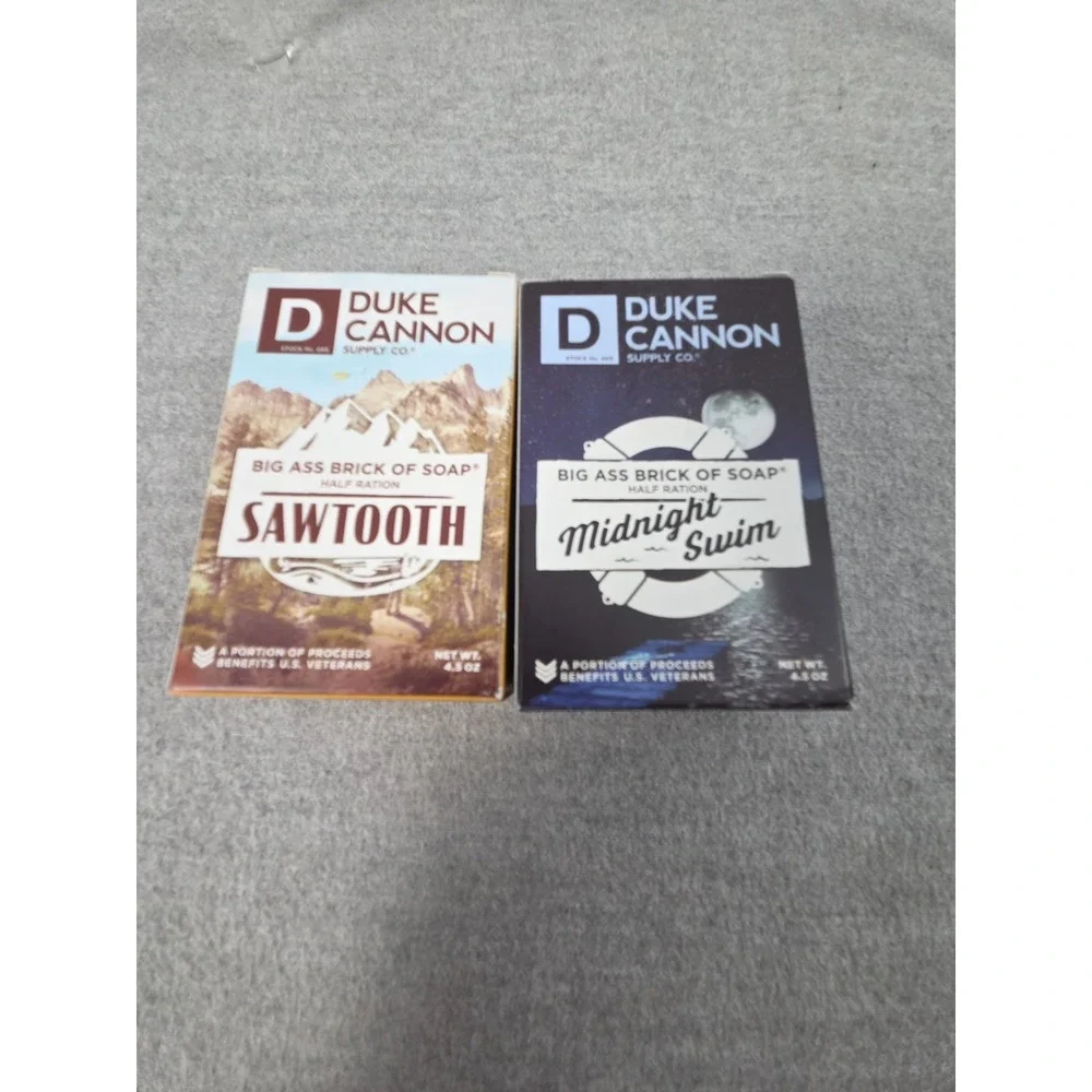 Duke Cannon Supply Co Mens Big Brick of Soap (2) Sawtooth and Midnight Swim NEW